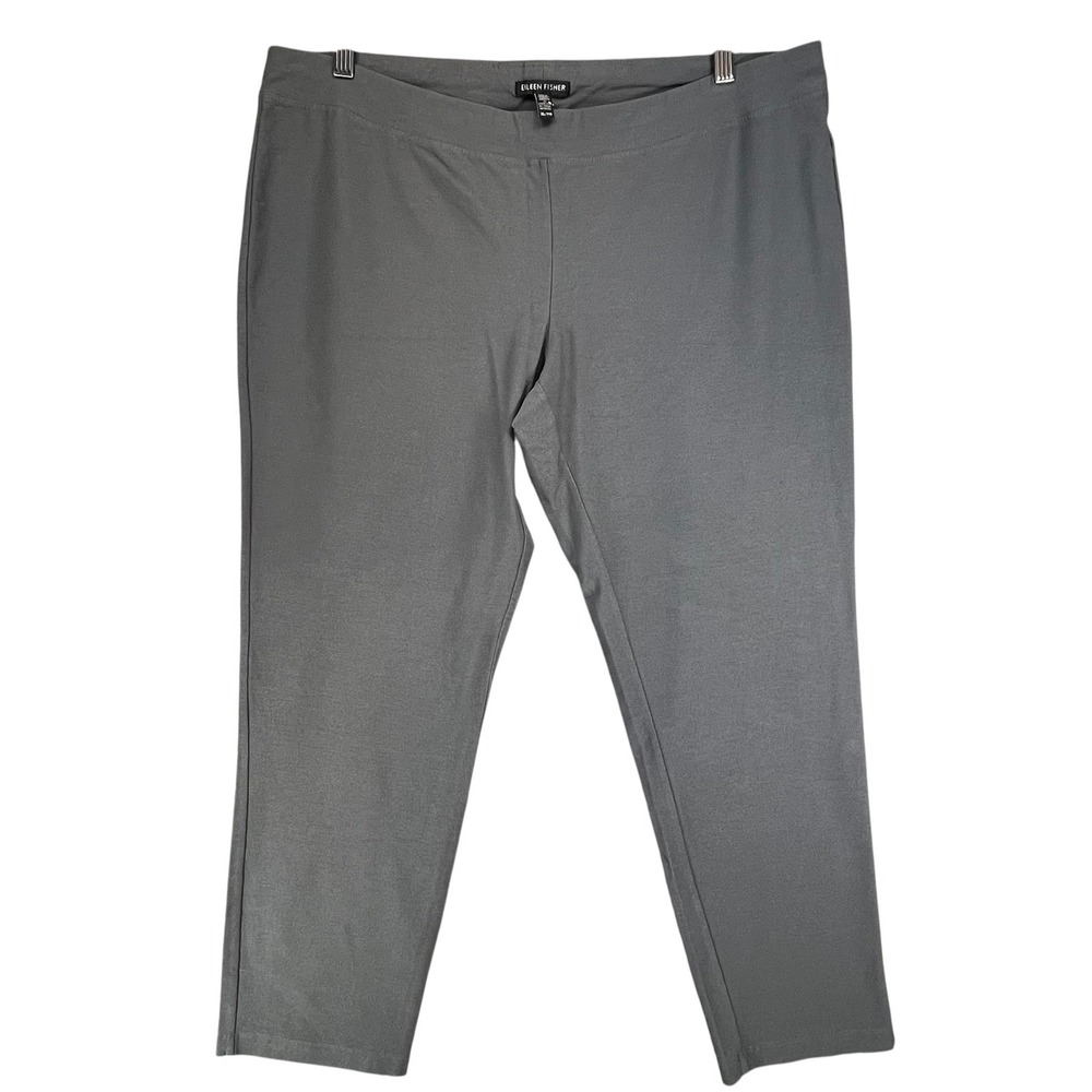 Eileen Fisher Women's Gray Viscose Blend Knit Pull On Cropped Pants Trousers XL - Picture 1 of 4